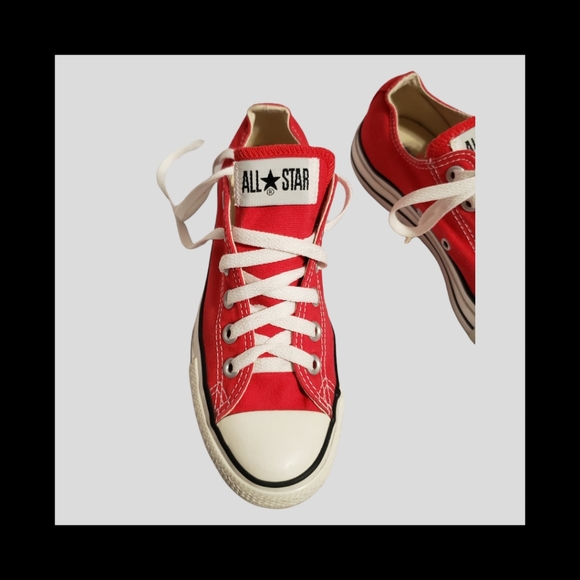 Converse Red and White Sneakers-Size 6.5 - Picture 8 of 11